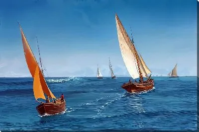 Картина маслом Лодки парусники