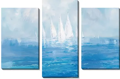 Модульная картина Парусники в дымке