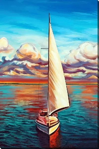 Картина маслом Изящный парусник