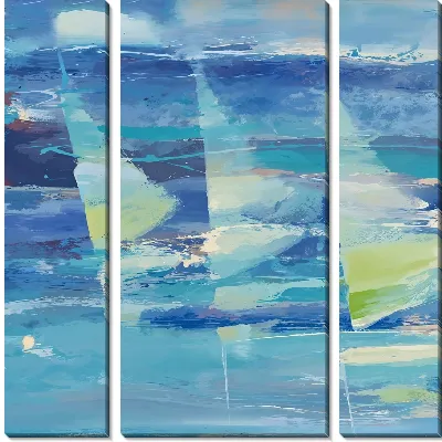 Модульная картина Три парусника в стиле абстракции