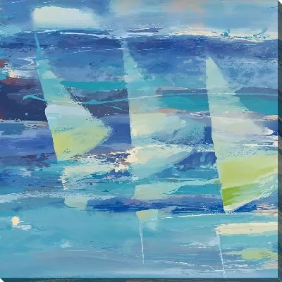 Картина маслом Три парусника в стиле абстракции