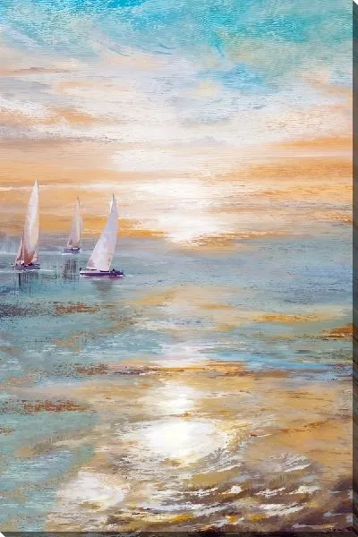 Картина маслом Парусники на восходе