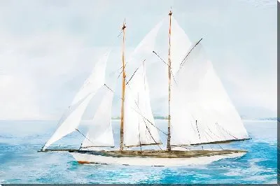 Картина маслом Парусник на всех парусах №2