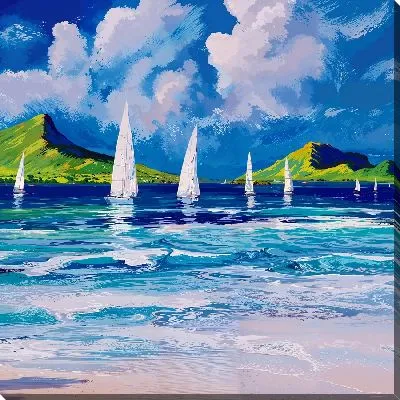 Картина маслом Регата №4