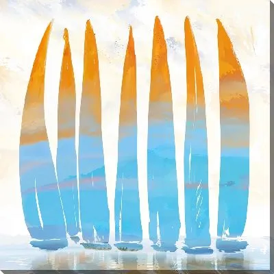 Картина маслом 7 парусников