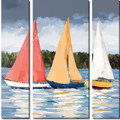 Модульная картина 3 парусника №2