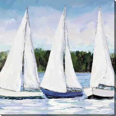 Картина маслом Парусники в спокойной бухте