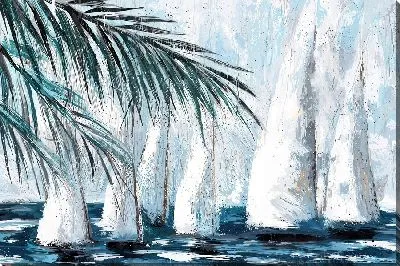 Картина маслом Пальмовая ветвь на фоне парусников