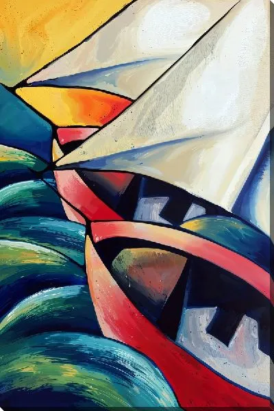 Картина маслом Красные парусники