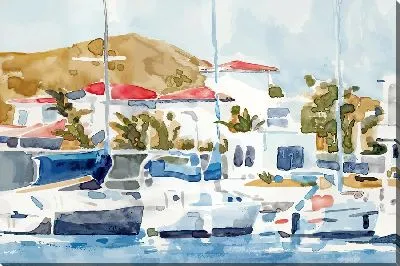 Картина маслом Парусники у причала №3