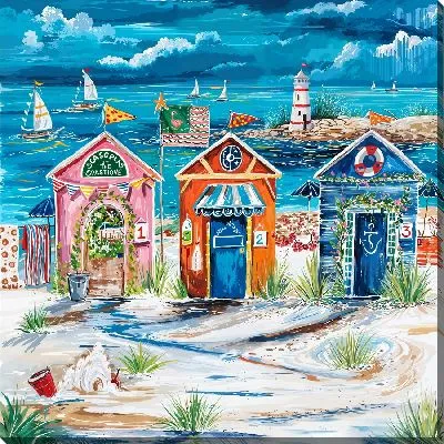 Картина маслом Пляжные домики
