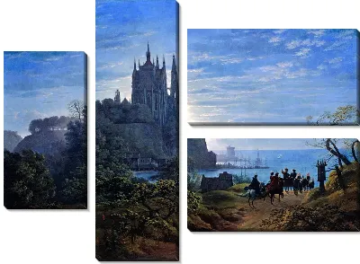 Готическая церковь на скале у моря (Gothic church on the cliff by the sea)