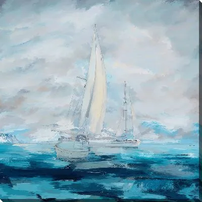 Картина маслом Парусники в море №16