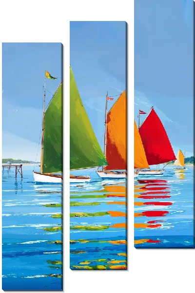 Модульная картина Цветные паруса №2