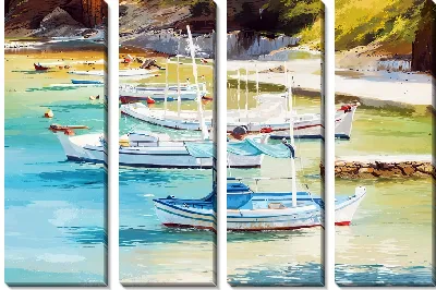 Модульная картина Парусники у берега №3