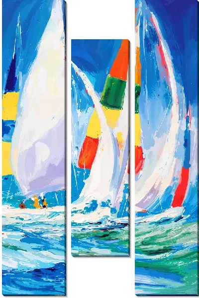 Модульная картина Регата по волнам