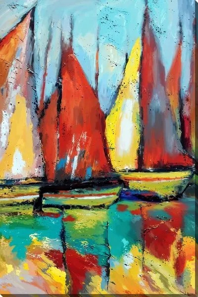 Картина маслом Яркие парусники