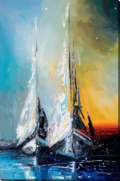 Картина маслом Два парусника №2