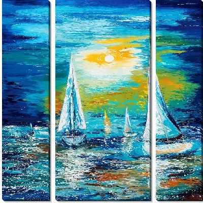 Модульная картина Регата на закате
