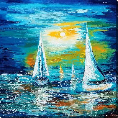 Постер Регата на закате