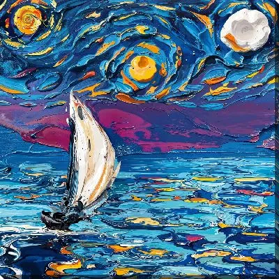 Картина маслом Парусник в море №52