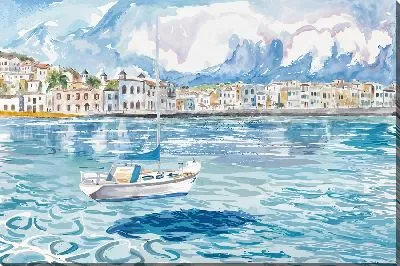 Картина маслом Парусник в море №65