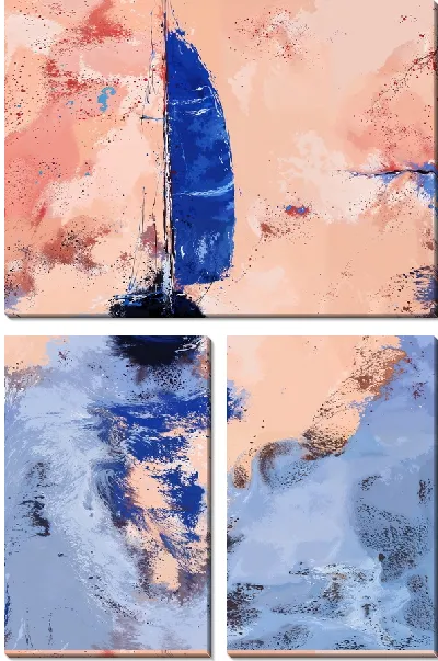 Модульная картина Парусник в море №68