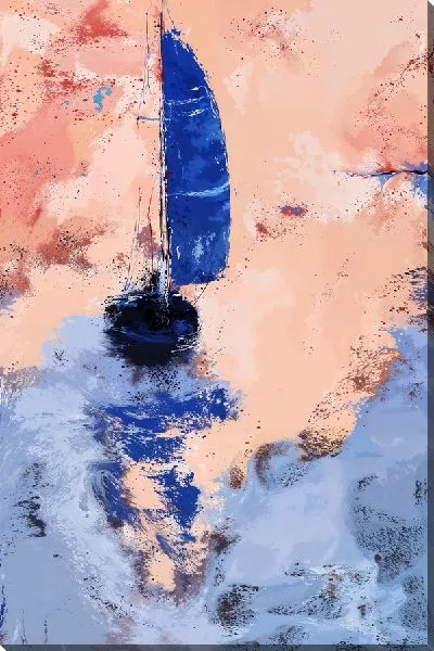 Картина маслом Парусник в море №68
