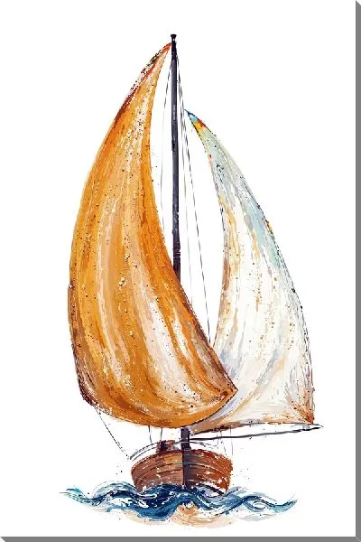 Картина маслом Парусник в море №81