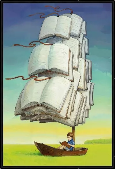 Картина Парусник из книг