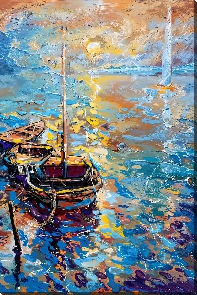 Картина маслом Парусник в море №75