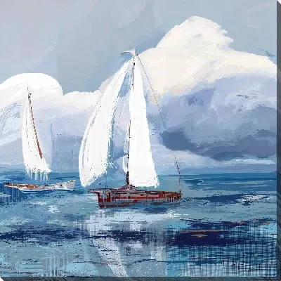 Картина маслом Парусник в море №76