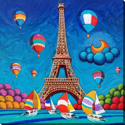 Картина маслом Регата в Париже