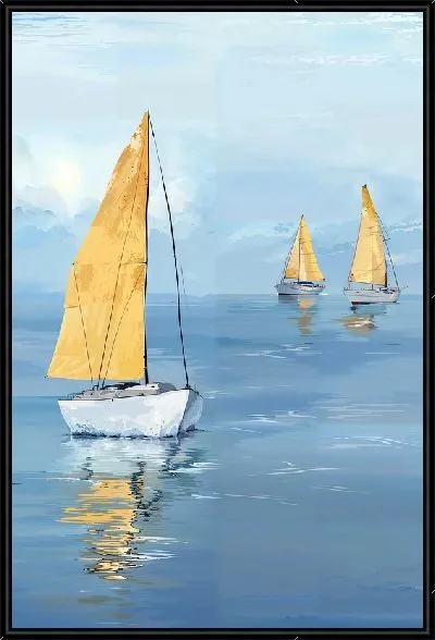 Картина Парусники с золотыми парусами