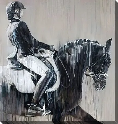 Жокей на черной лошади