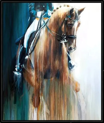 Картина Жокей и коричневая лошадь