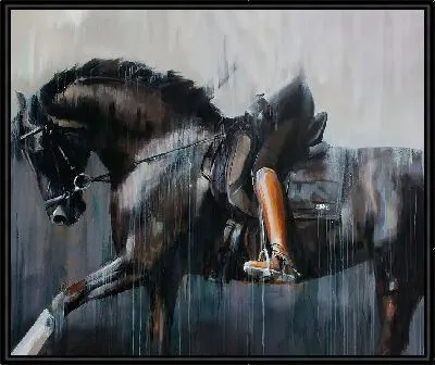 Картина Силуэт жокея на лошади