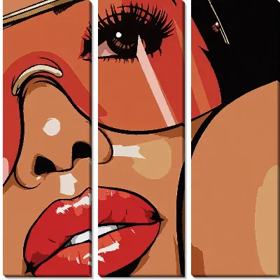 Модульная картина Девушка в оранжевых очках