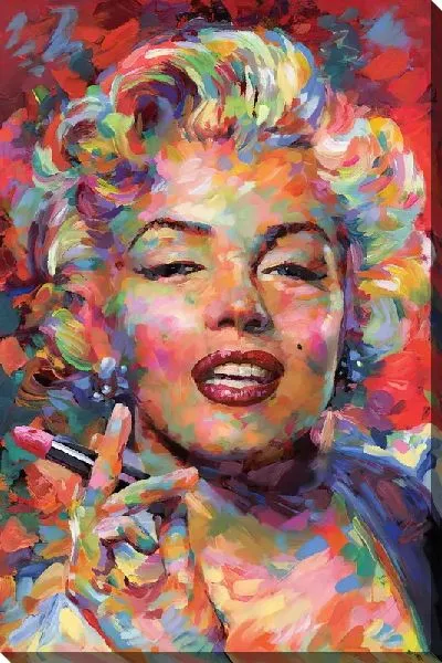 Картина маслом Мерилин Монро с губной помадой