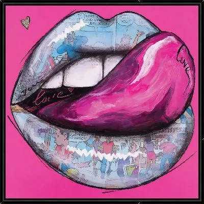 Картина Узорные губы с языком