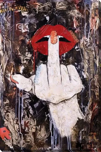 Постер Жест F//k и красные губы