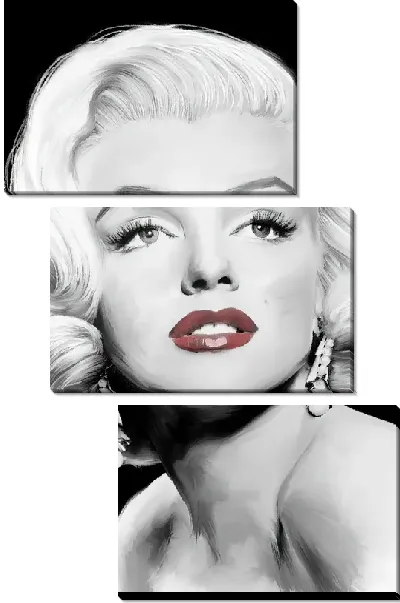 Модульная картина Портрет Монро с алыми губами