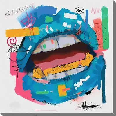 Картина маслом Голубые губы