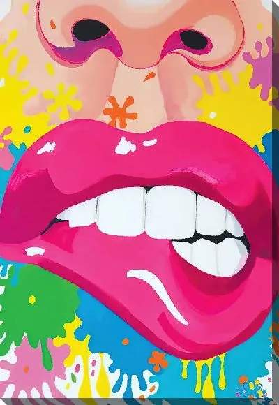 Картина маслом Прикус губы в стиле арт
