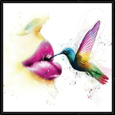 Картина Колибри пьет с губ