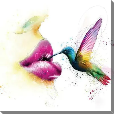 Постер Колибри пьет с губ