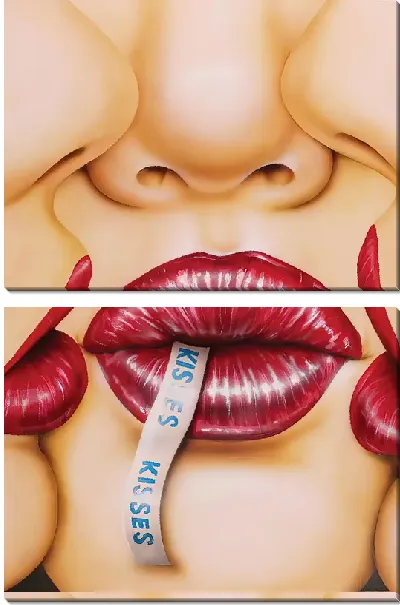 Модульная картина Тройной поцелуй