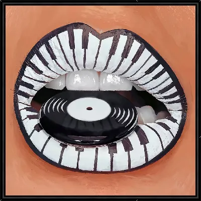 Картина Губы в стиле пианино