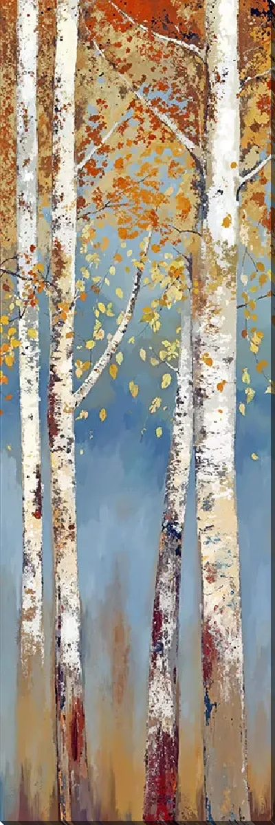 Картина маслом Четыре осенних березы