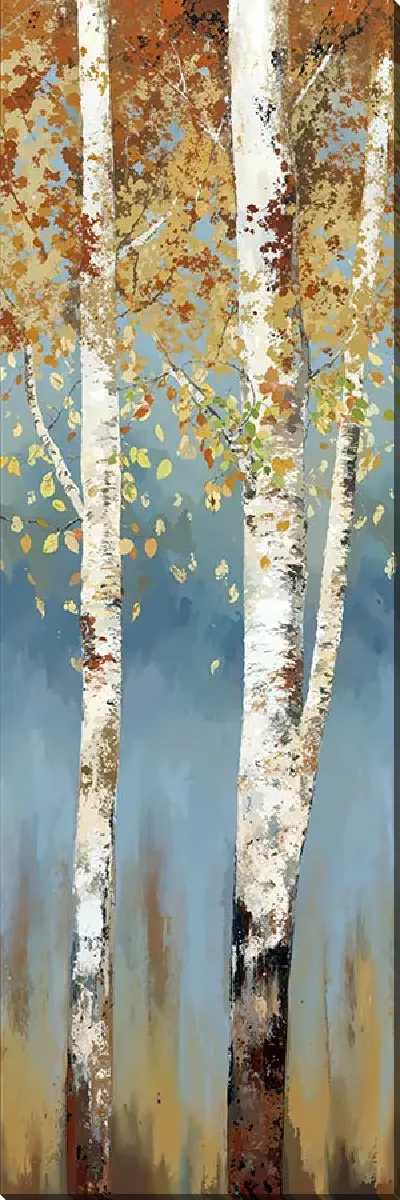 Картина маслом Две осенних березы